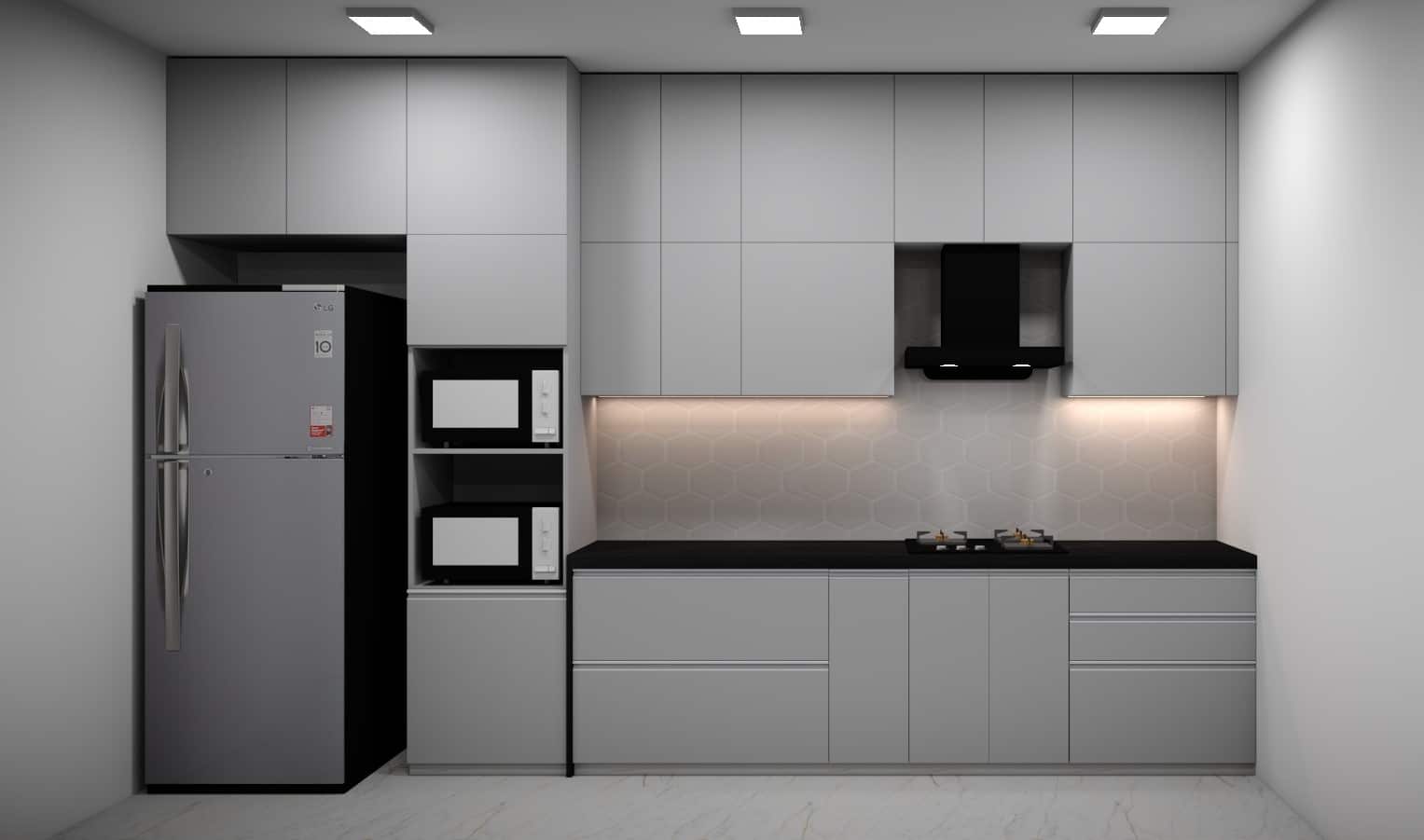 Handleless Modular Kitchen