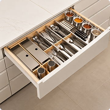 Organized Stainless Steel Cutlery Drawer 360 x 360
